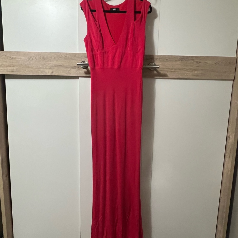 ABS Allen Schwartz Vibrant Red Maxi Dress